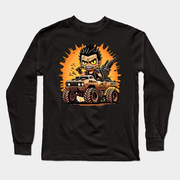 Crazy post apocalyptic boy Long Sleeve T-Shirt by DystoTown